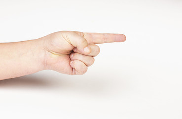 Hand pointing direction