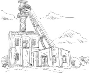 Coal mine headgear tower