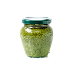 pesto sauce inside vaccum jar