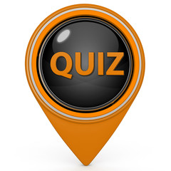 Quiz pointer icon on white background