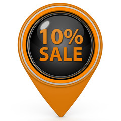 Sale ten percent pointer icon on white background
