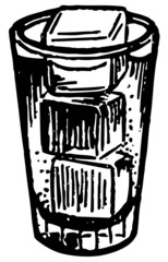 Glass With Ice Cubes