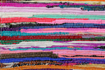 Handmade colorful retro rug