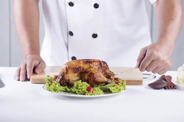 Chef presented Grilled turkey