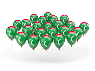 Balloons with flag of maldives