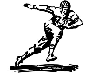 Football Player Running With Ball - 74240065