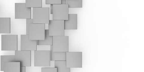 3D grey plane Cubes