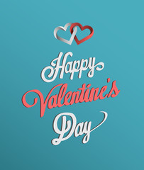 Naklejka premium Happy Valentines Day vector with hearts