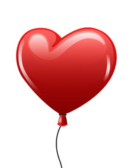 Fototapeta na wymiar Red balloon heart on white