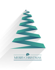 Merry christmas vector with tree