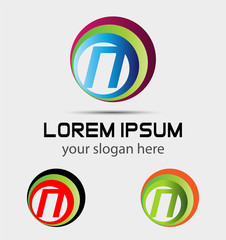 Letter N logo icon design template elements