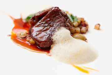 Delicious veal fillet, haute cuisine