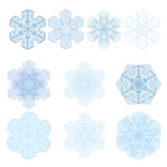 Snowflake winter set, vector