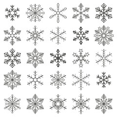Gray Snowflakes White Background