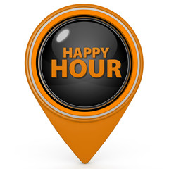 Happy hour pointer icon on white background