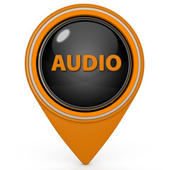 Audio pointer icon on white background