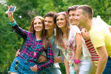 Friends Taking a Photo with Smartphone