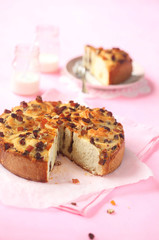 Marzipan Roll Cake with Raisins, Pecans and Dried Apricots
