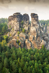 Fototapeta na wymiar Sandstone Mountains in Saxony