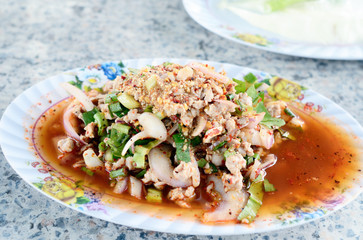 Spicy minced pork (Thai food)