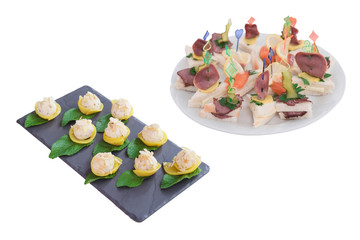 dishes and food on the served table