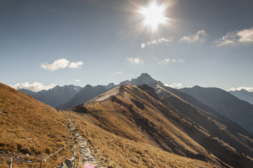 Obraz premium View from Kasprowy Wierch on direction to Liliowe, Swinica and Z