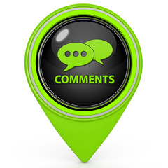 Comments now pointer icon on white background