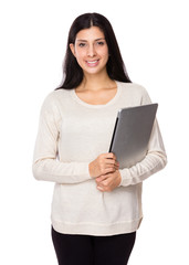 Naklejka premium Woman with notebook