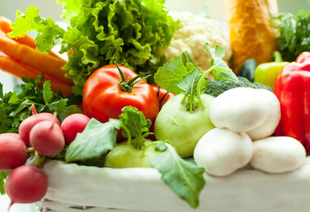 Fresh vegetables in basket