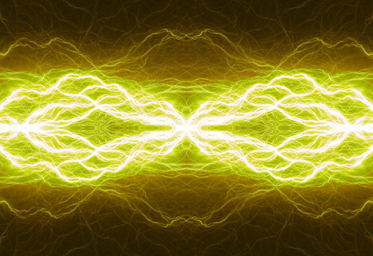 Hot yellow lightning, abstract electrical design