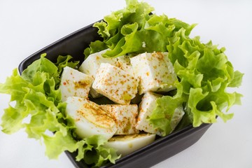 Healthy salad with cottage cheese
