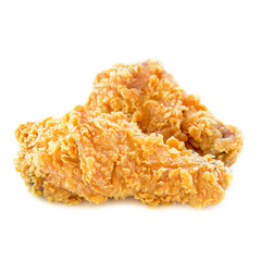 Fried chicken legs isolated on white background