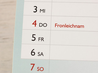 Fronleichnam - Feiertag - Brückentag - Wochenende - Kurzurlaub