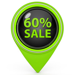 Sale sixty percent pointer icon on white background