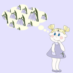 littlr girl. vector illustration