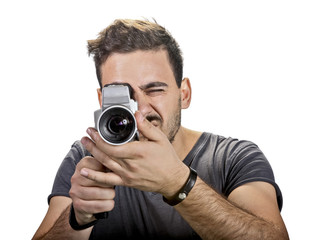 Fototapeta premium Man with Videocamera