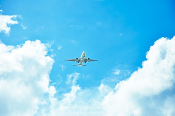 Airplane in the sky, descending, prepare for landing