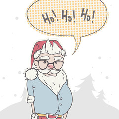 Merry Christmas Background With Santa