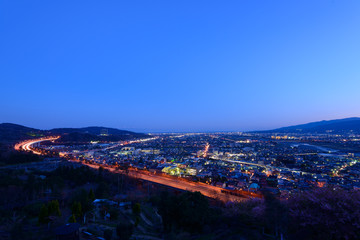 Landscape in the twilight at Seisho region, Kanagawa, Japan