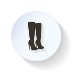 Women's winter boots flat icon