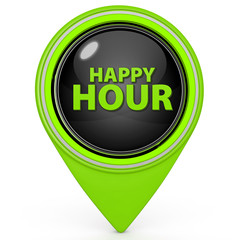 Happy hour pointer icon on white background