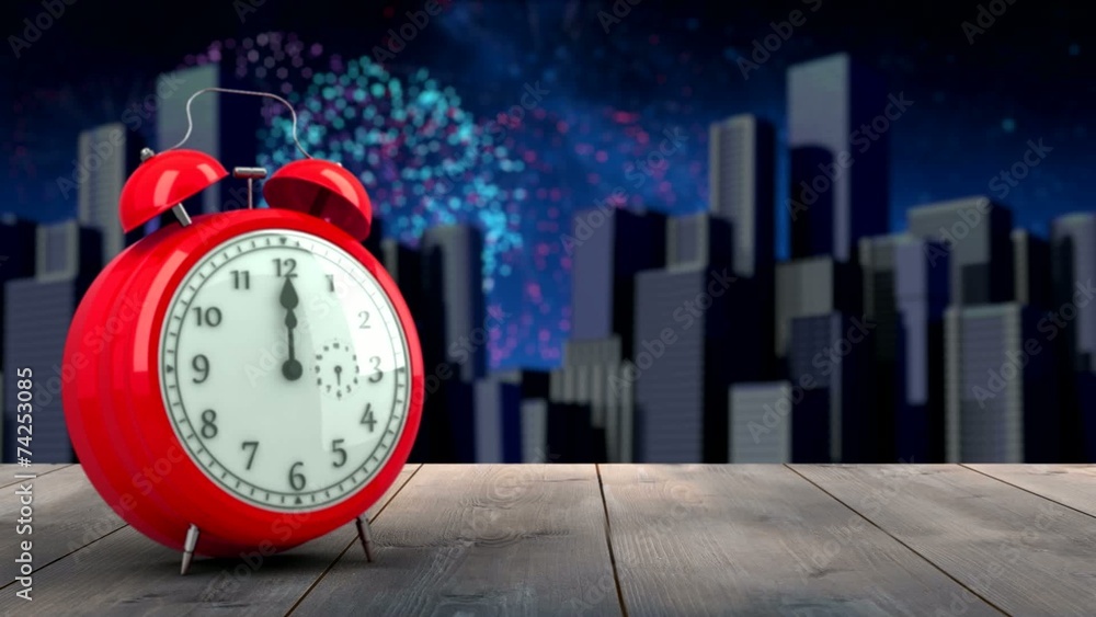 Aufkleber alarm clock counting down to midnight for new year