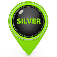 Silver pointer icon on white background