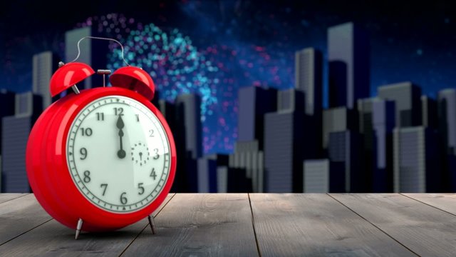 Alarm clock counting down to midnight for new year
