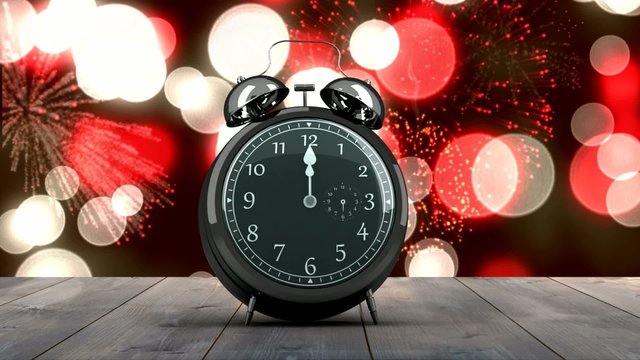 Alarm clock counting down to midnight for new year