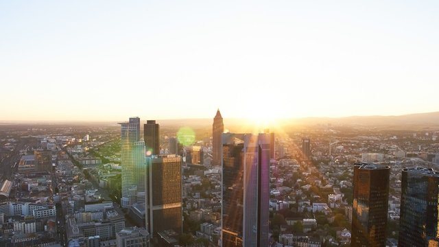 Timelapse Frankfurt sunset from maintower