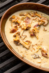 mushroom soup in bowl