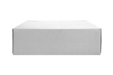Grey box paper isolated on a white background