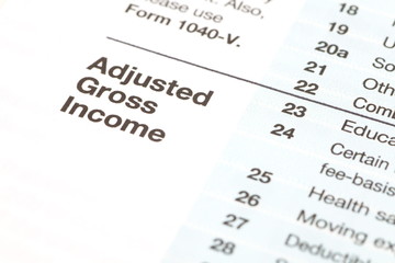 Close - up U.S. income tax form