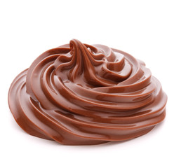 Chocolate cream swirl isolated on white background cutout